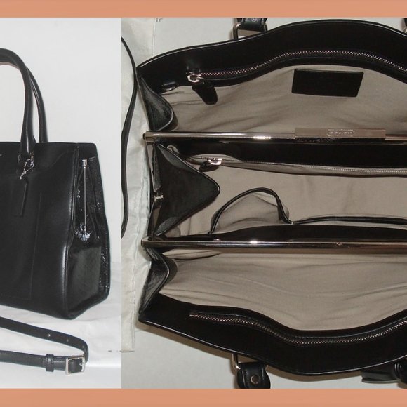 Coach Pinnacle Leather Leighton Frame Carry All 🤩 STUNNING 🤩 SOPHISTICATED 💖 - Picture 1 of 12